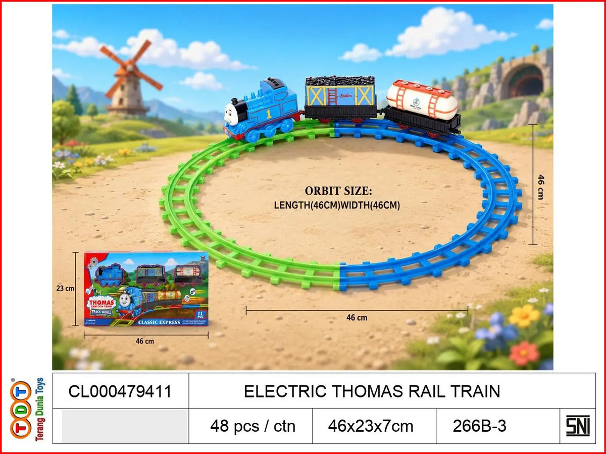 ELECTRIC THOMAS RAIL TRAIN

TAGS : KENDARAAN MAINAN KERETA API TRAIN RAIL REL GERBONG LOKOMOTIF KLASIK RETRO THOMAS EKSPRES ELEKTRIK BATERAI LAMPU MUSIK SET