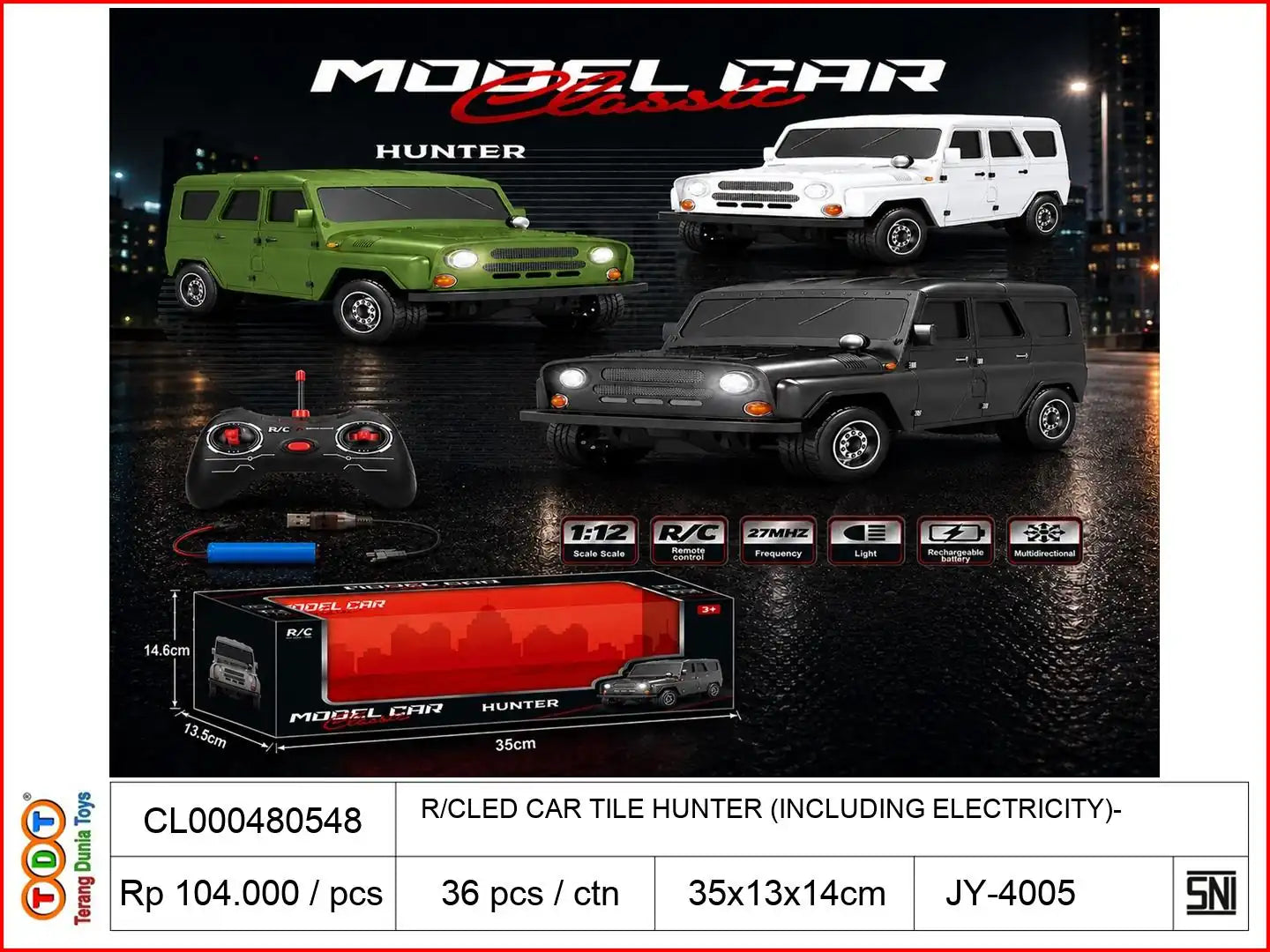 REMOTE CONTROLLED CAR TILE HUNTER (INCLUDING ELECTRICITY)