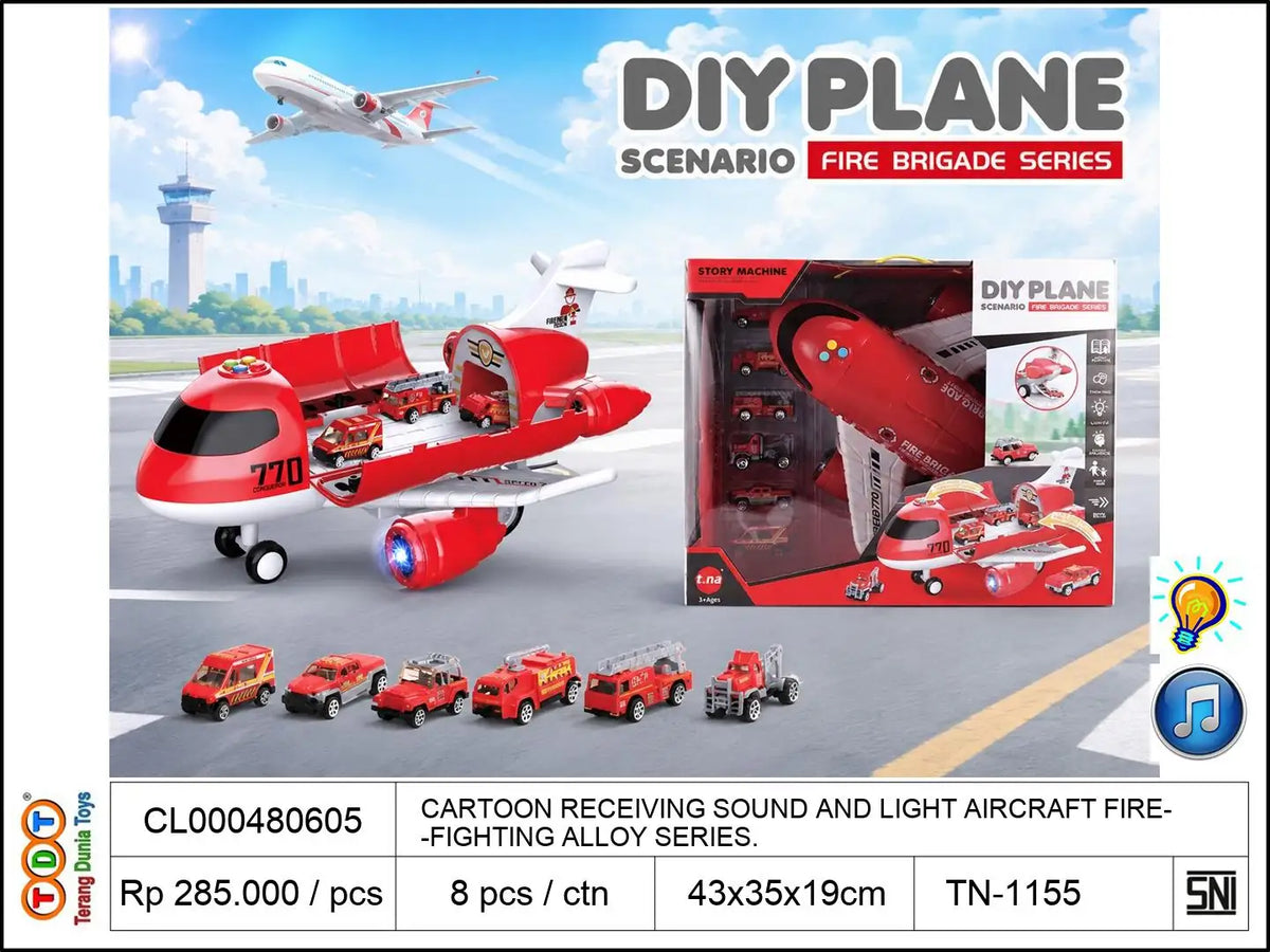 CARTOON RECEIVING SOUND AND LIGHT AIRCRAFT WITH FIRE-FIGHTING ALLOY SERIES.