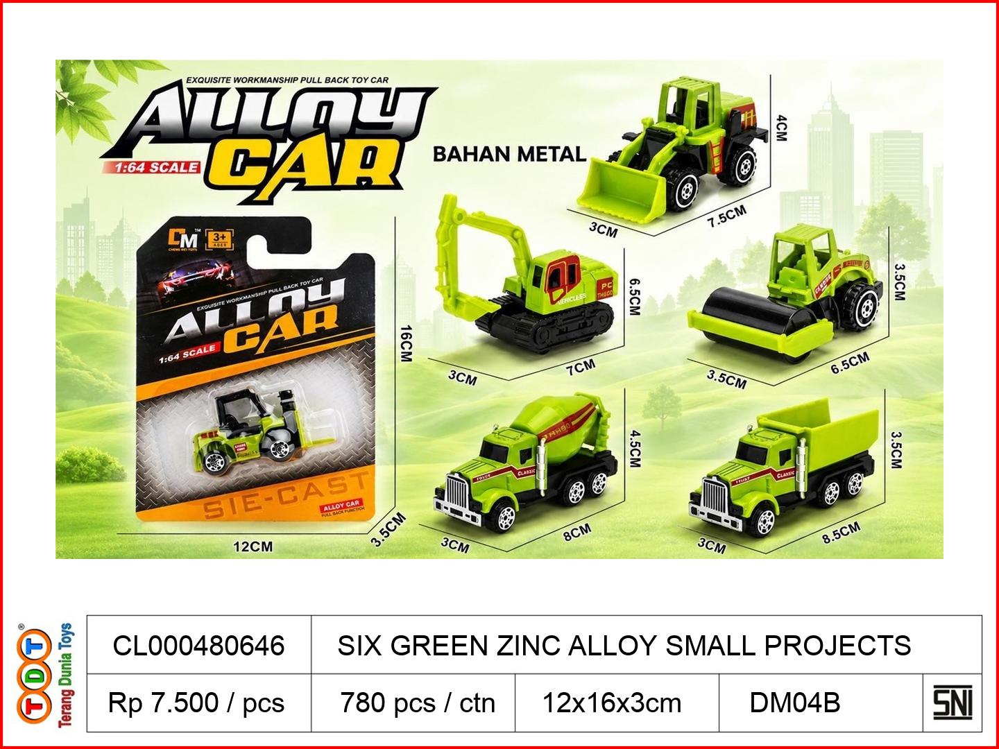 SIX GREEN ZINC ALLOY