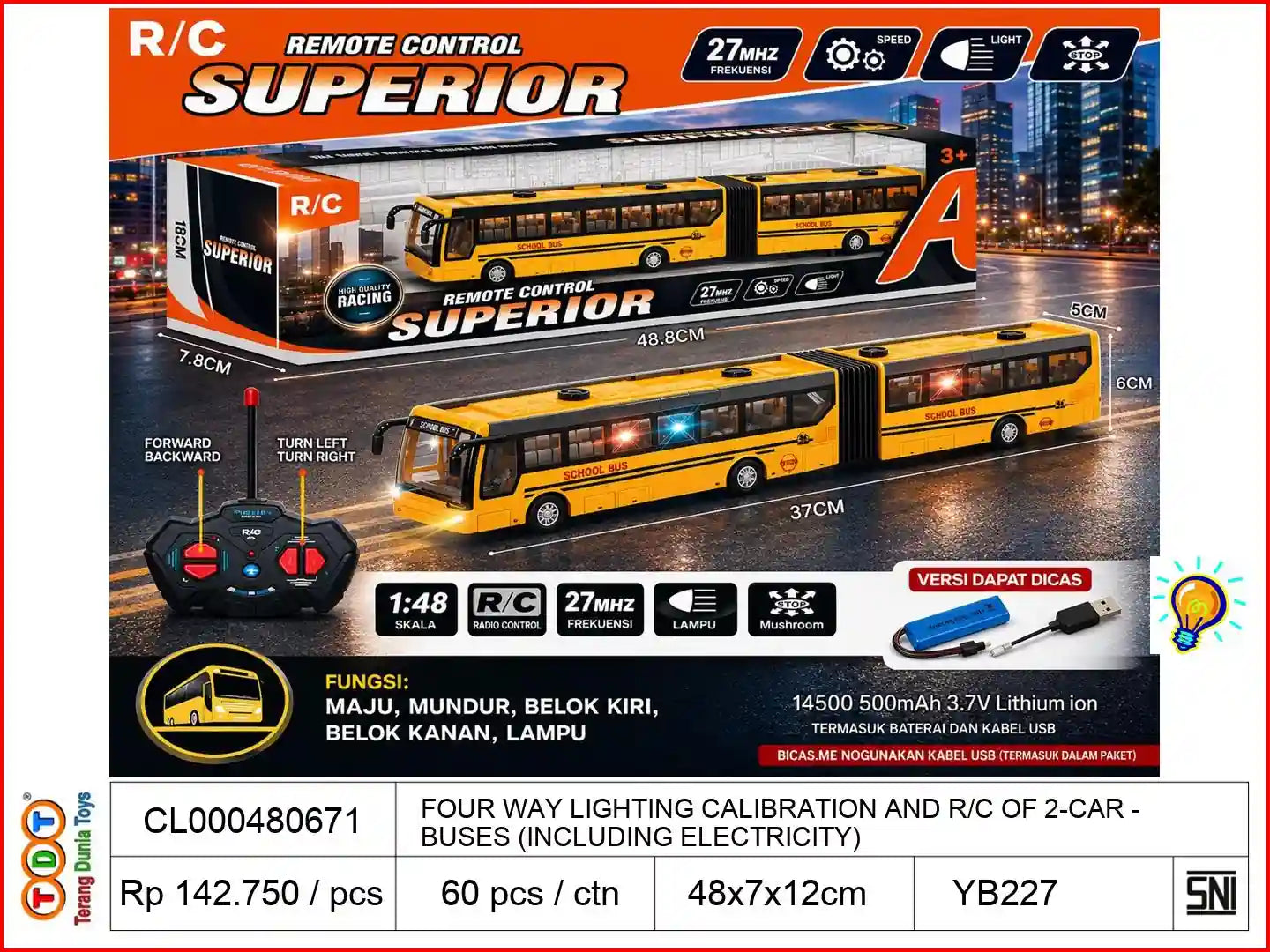 FOUR WAY WITH LIGHTING CALIBRATION AND REMOTE CONTROL OF 2-CAR BUSES (INCLUDING ELECTRICITY)