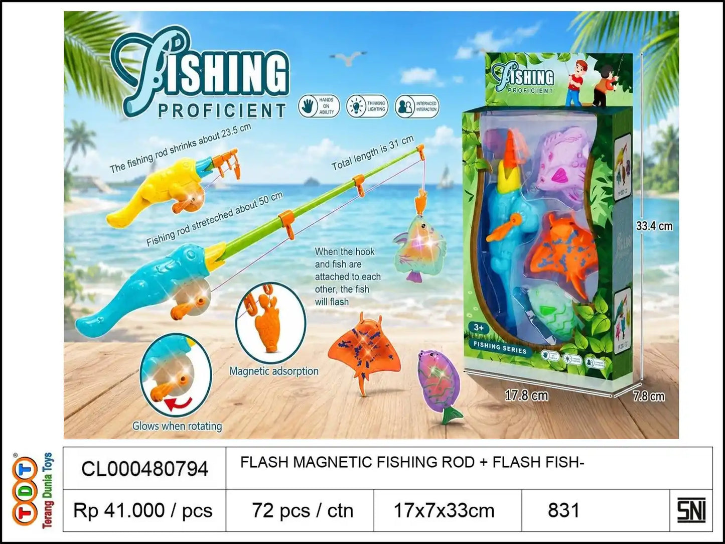 FLASH MAGNETIC FISHING ROD + FLASH FISH