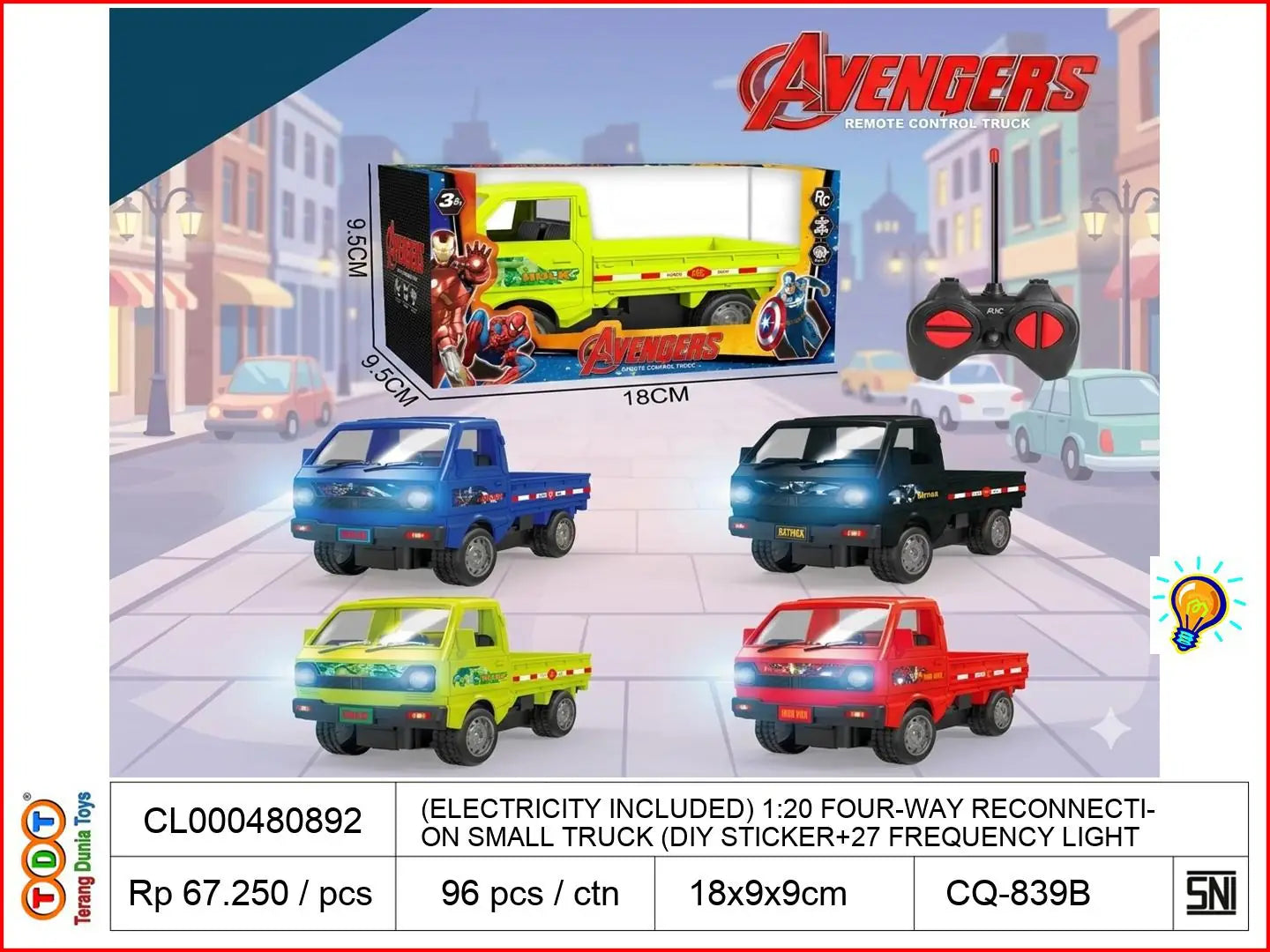 (ELECTRICITY INCLUDED) 1:20 FOUR-WAY RECONNECTION SMALL TRUCK (DIY STICKER+27 FREQUENCY LIGHT, INFRINGEMENT)