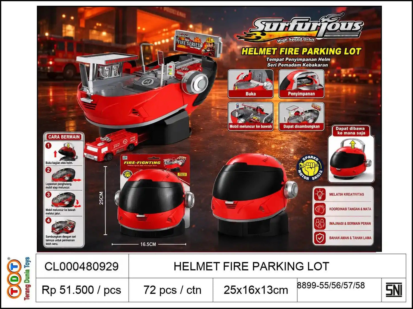 HELMET FIRE PARKING LOT