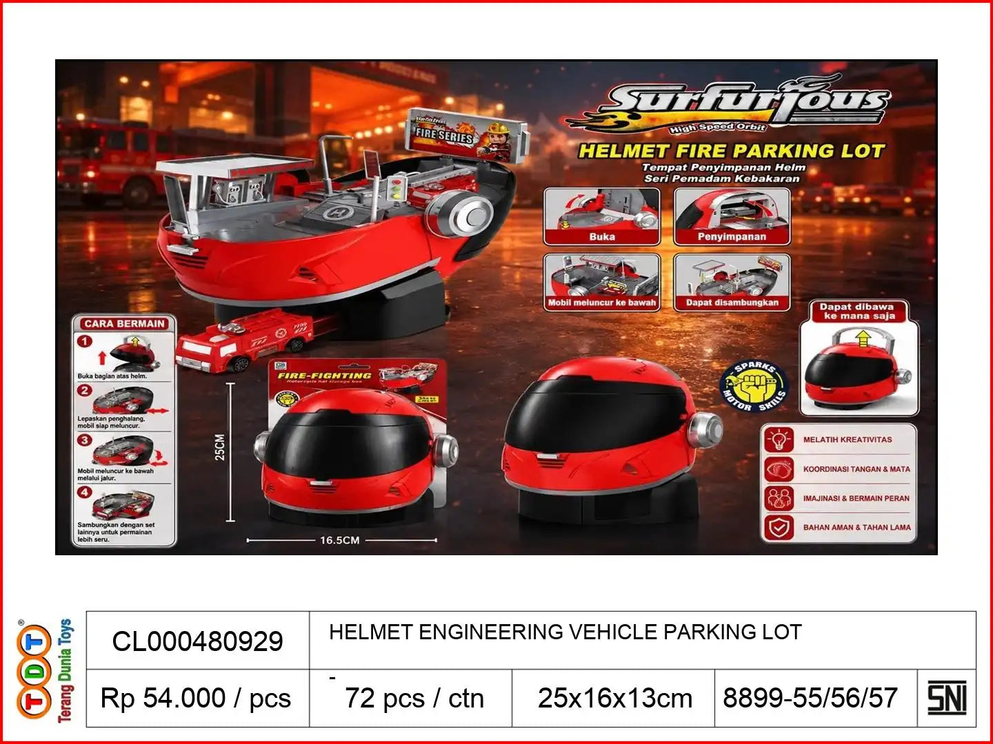 HELMET FIRE PARKING LOT