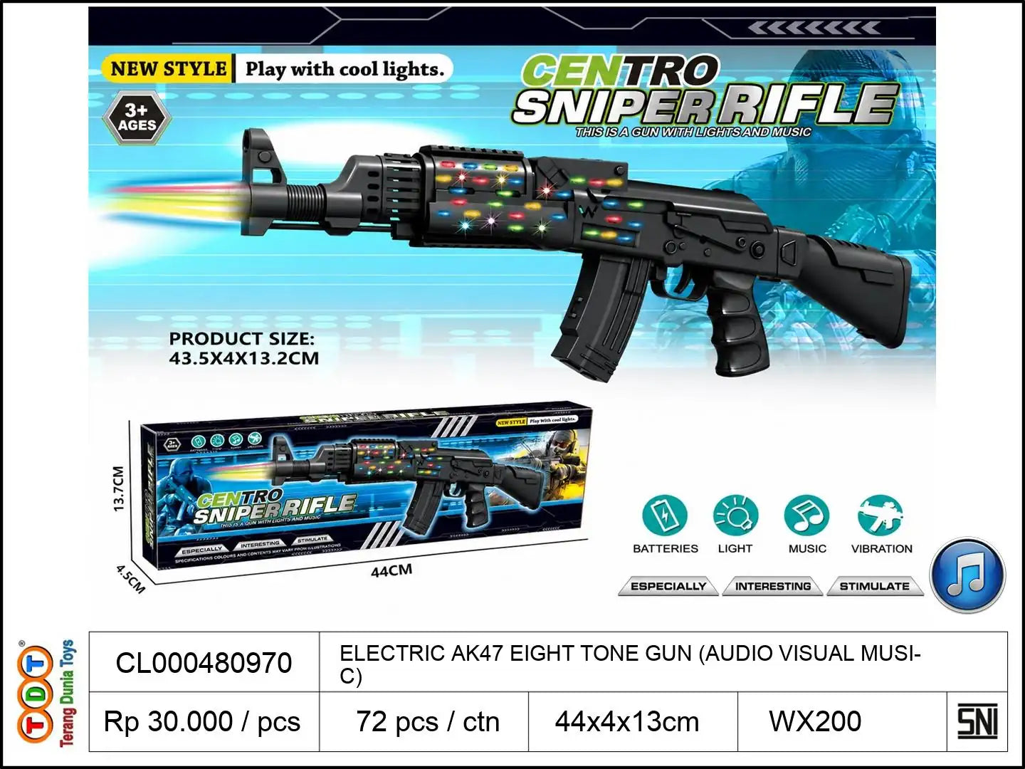 ELECTRIC AK47 EIGHT TONE GUN (AUDIO VISUAL MUSIC)