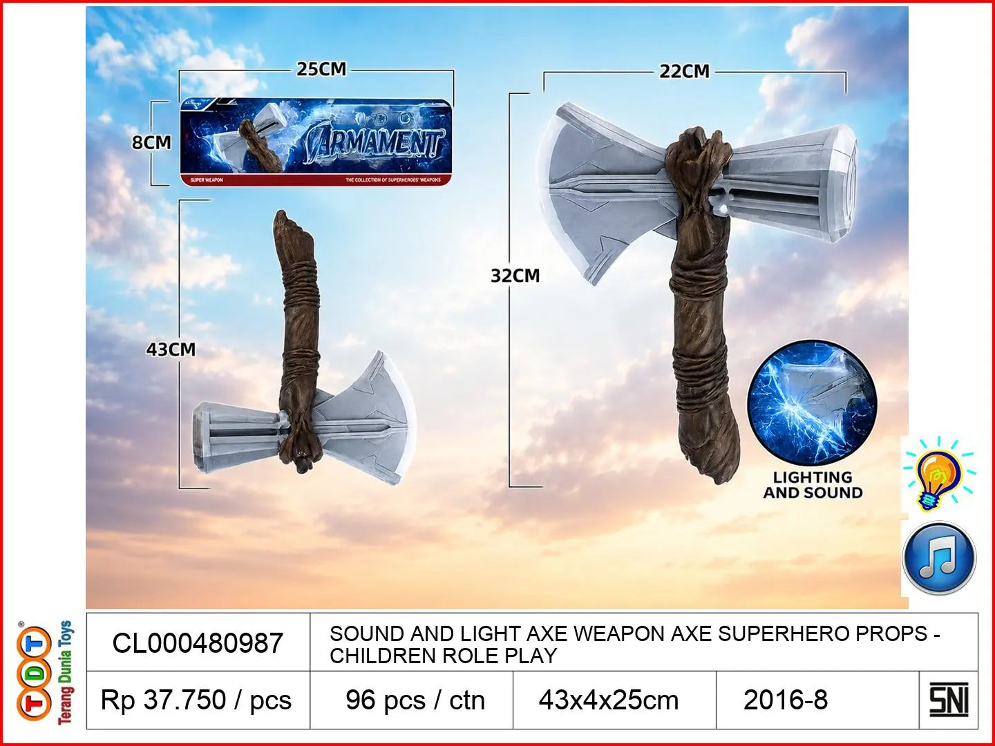 SOUND AND LIGHT AXE WEAPON AXE SUPERHERO PROPS CHILDREN ROLE PLAY