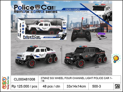 27MHZ SIX WHEEL FOUR CHANNEL LIGHT POLICE CAR 1:18