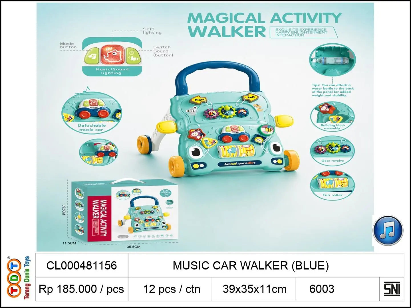 MUSIC CAR WALKER (BLUE)