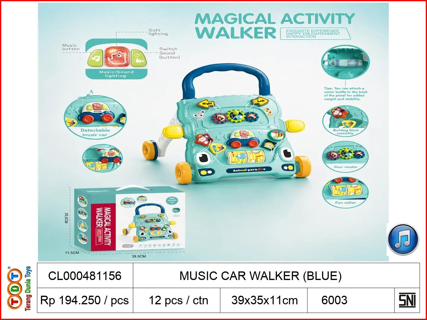 MUSIC CAR WALKER (BLUE)