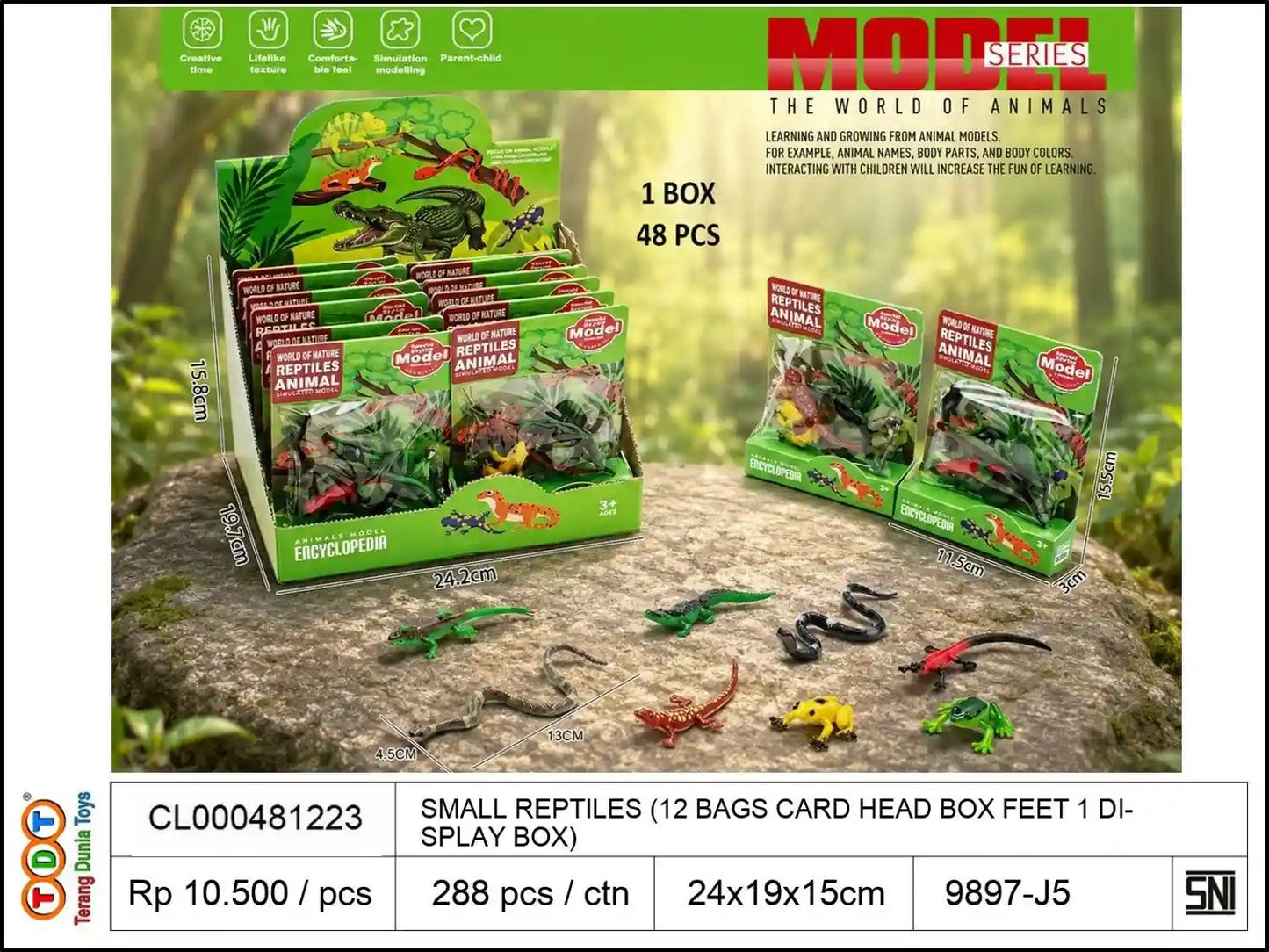 SMALL REPTILES (12 BAGS CARD HEAD BOX FEET 1 DISPLAY BOX)