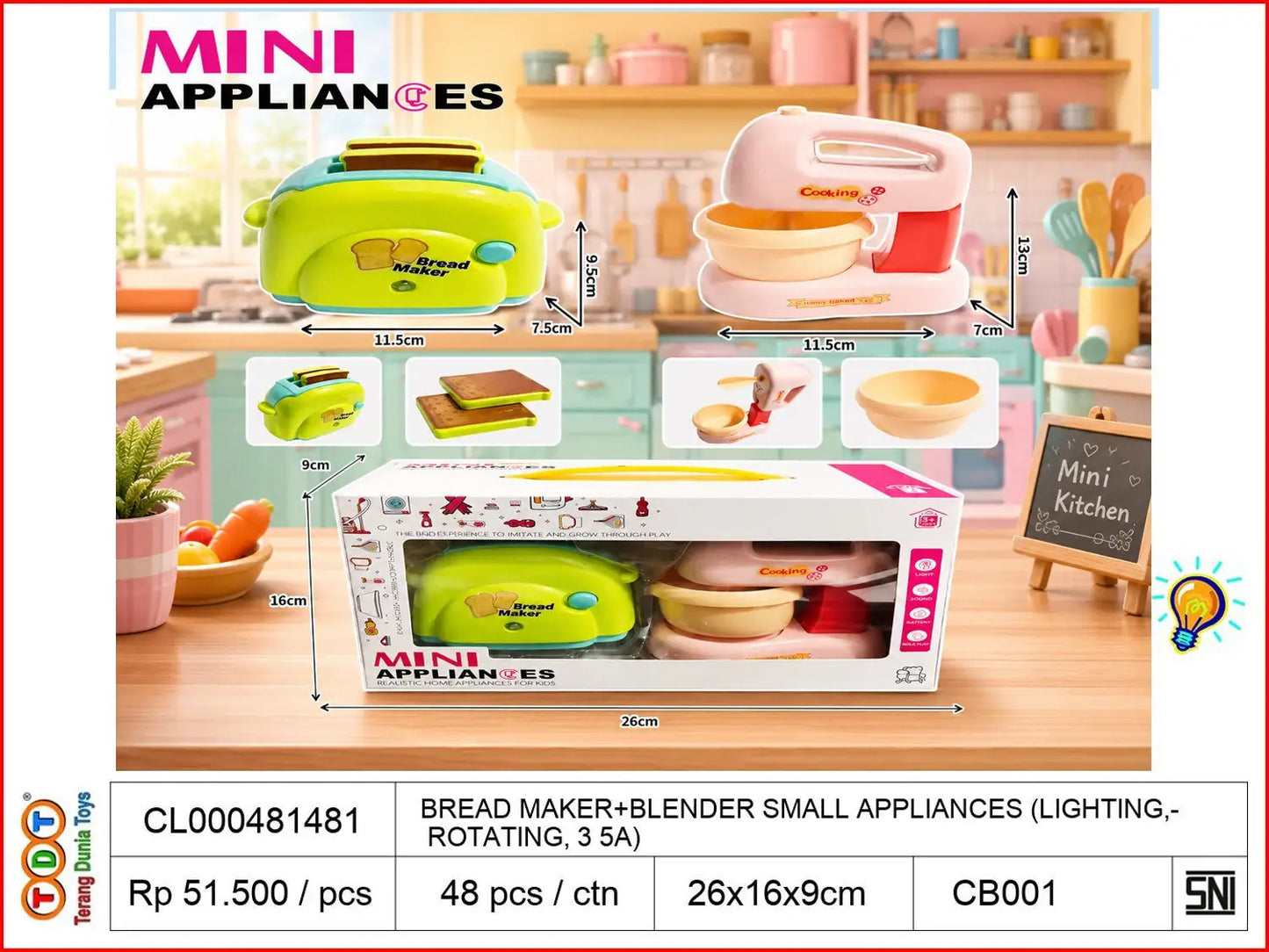 BREAD MAKER+BLENDER SMALL APPLIANCES (LIGHTING, ROTATING, 3 5A)
