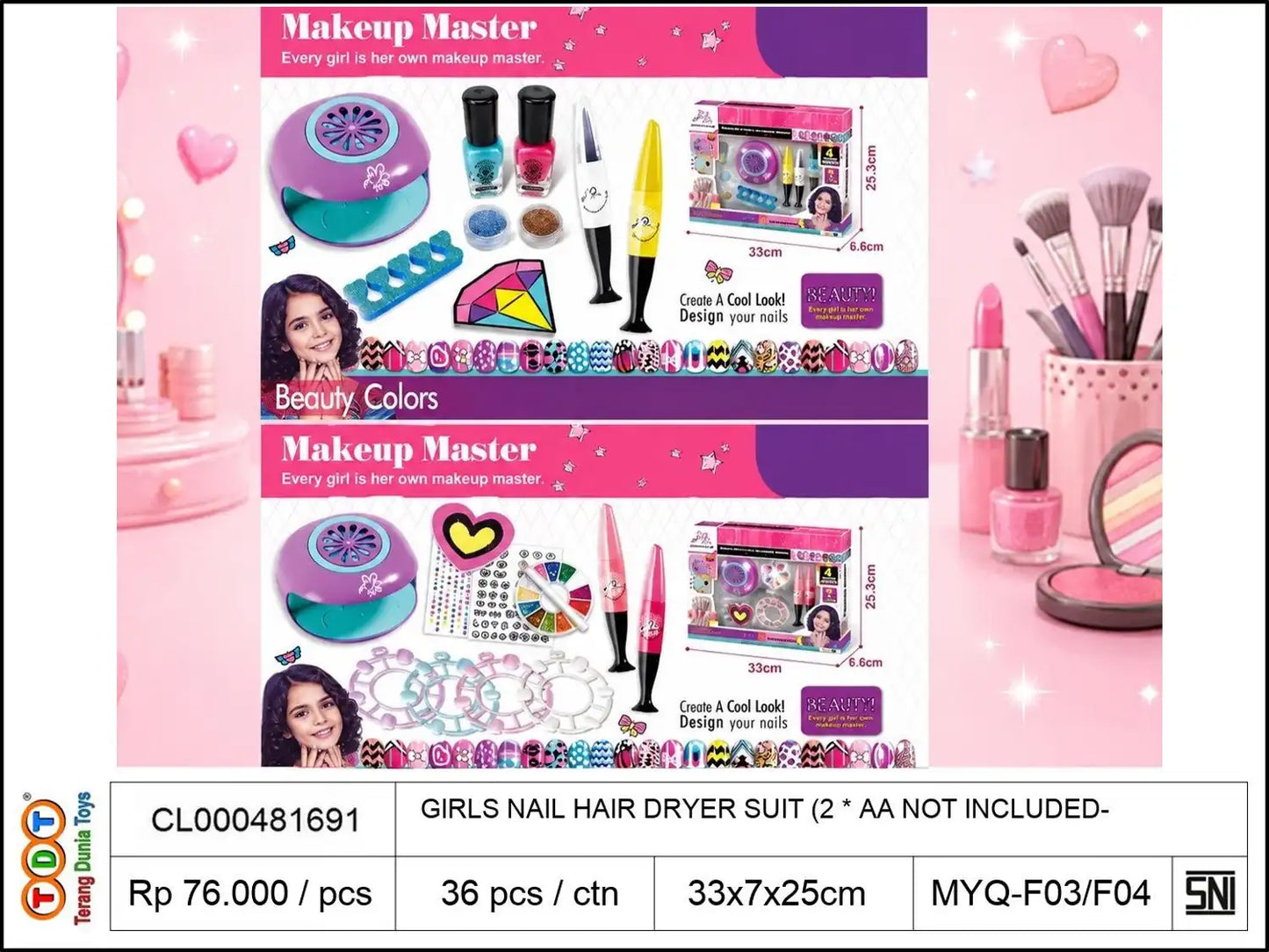 GIRLS NAIL HAIR DRYER SUIT (2 * AA NOT INCLUDED