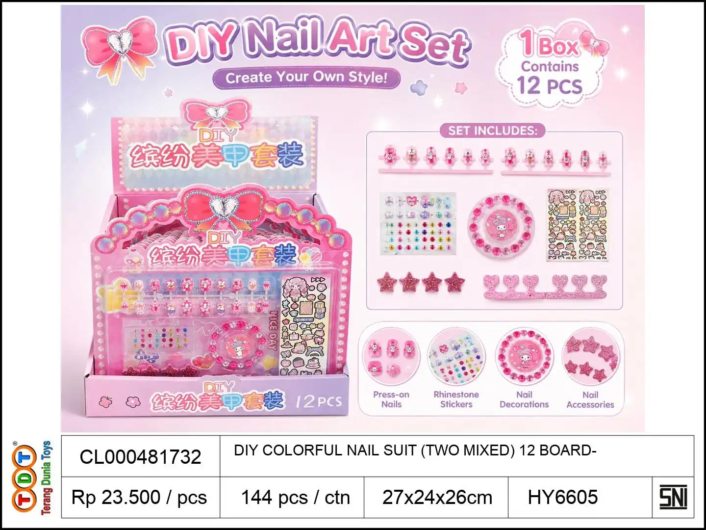 DIY COLORFUL NAIL SUIT (TWO MIXED) 12 BOARD
