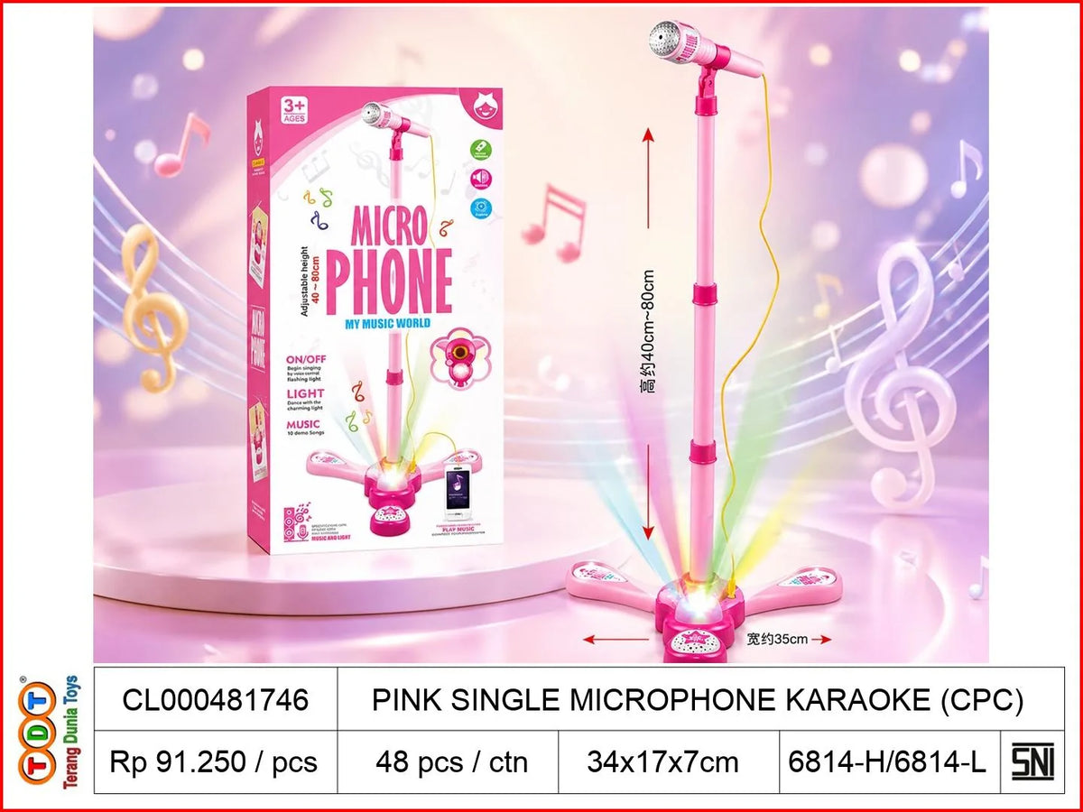 PINK SINGLE MICROPHONE KARAOKE (CPC)
