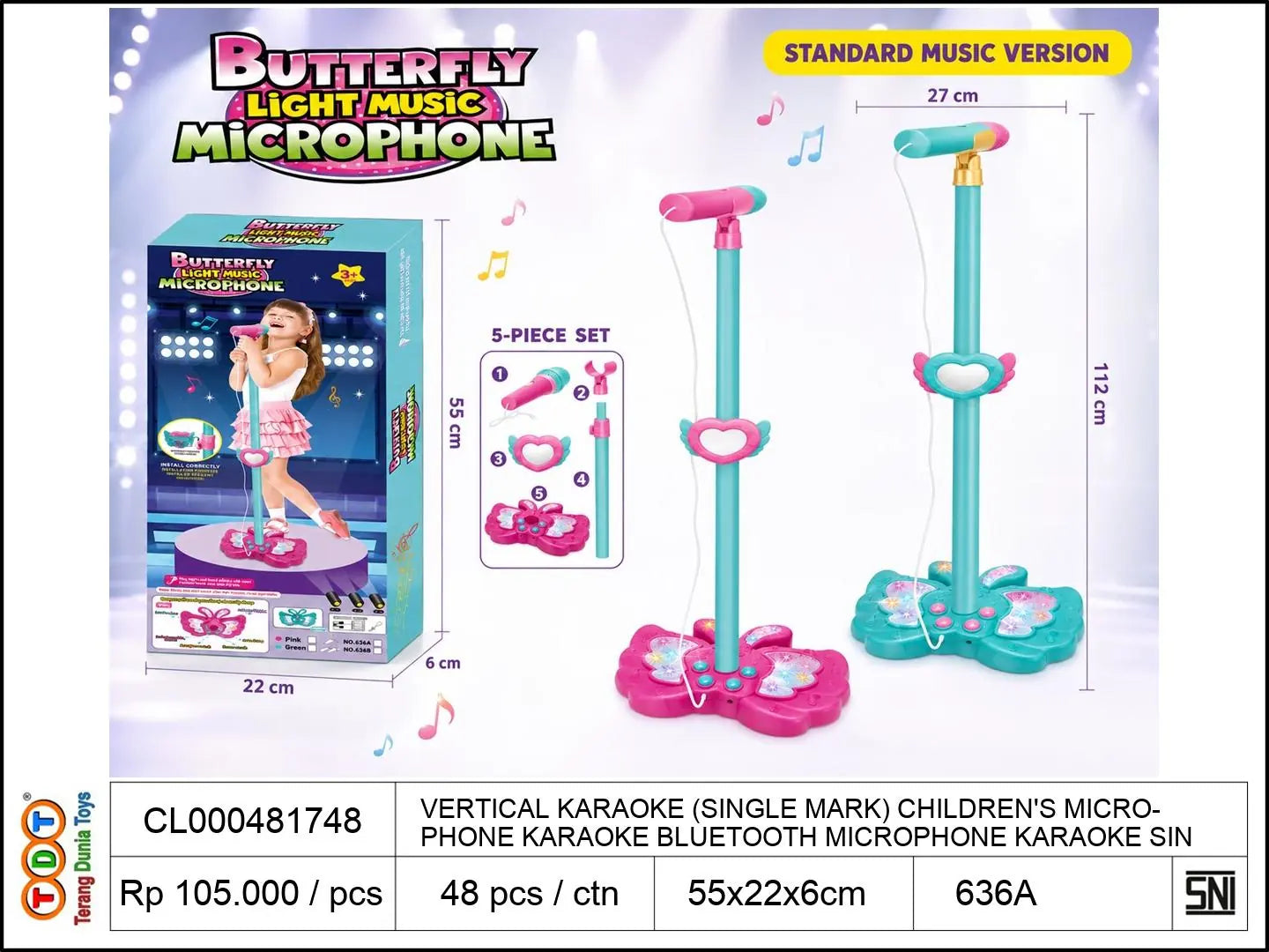VERTICAL KARAOKE (SINGLE MARK) CHILDREN'S MICROPHONE KARAOKE BLUETOOTH MICROPHONE KARAOKE SINGING MACHINE