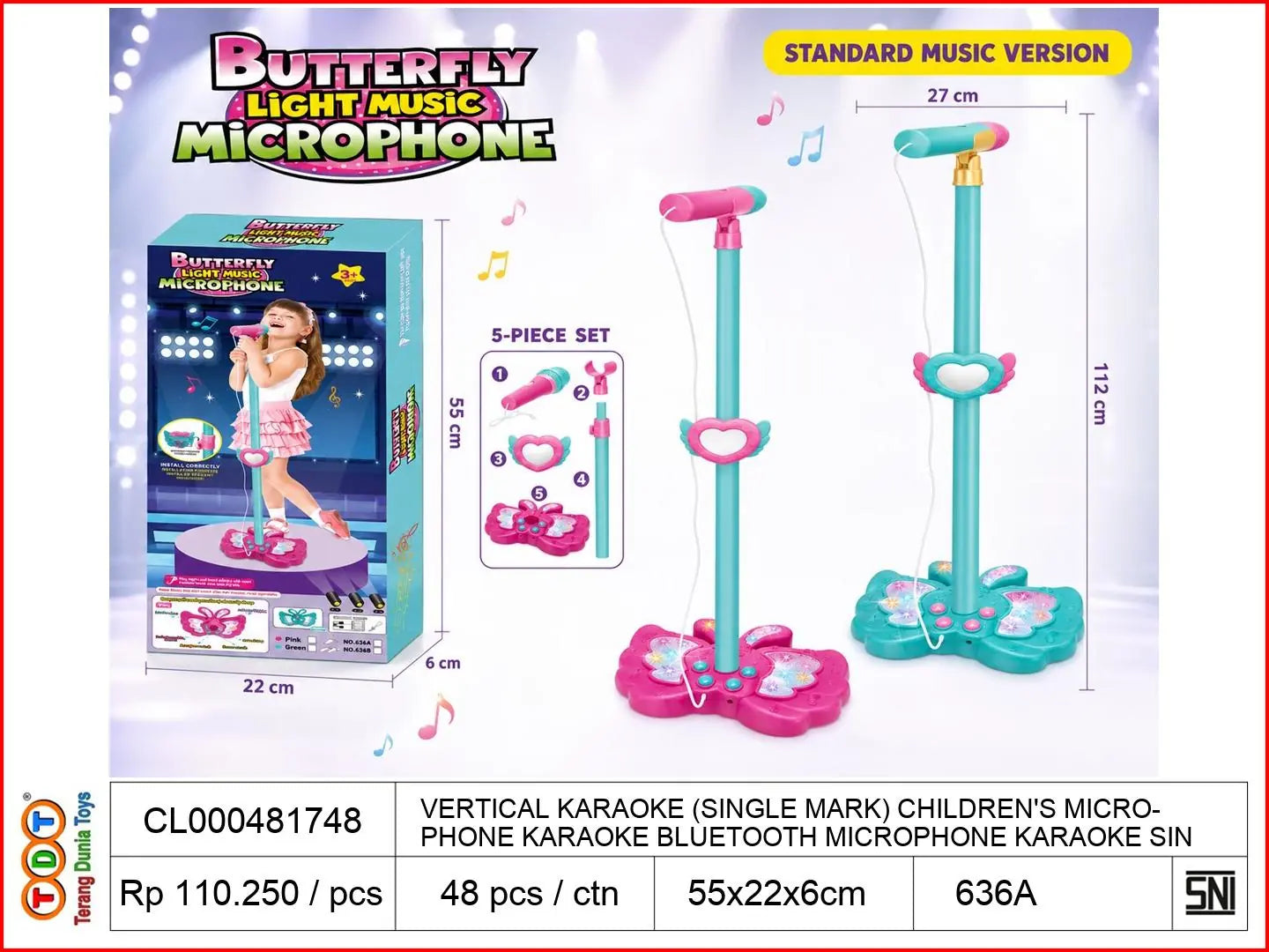VERTICAL KARAOKE (SINGLE MARK) CHILDREN'S MICROPHONE KARAOKE BLUETOOTH MICROPHONE KARAOKE SINGING MACHINE
