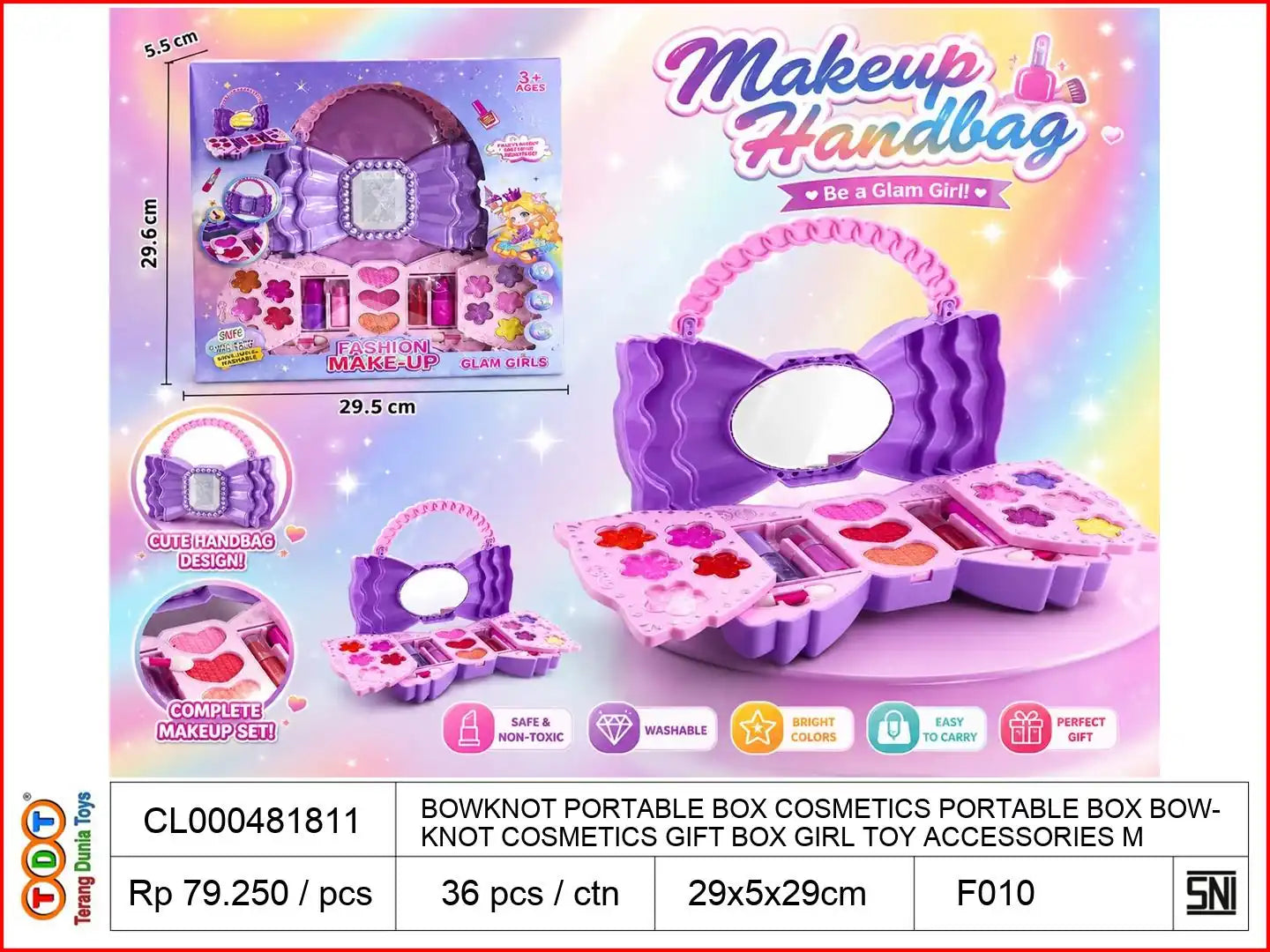 BOWKNOT PORTABLE BOX COSMETICS PORTABLE BOX BOWKNOT COSMETICS GIFT BOX GIRL TOY ACCESSORIES MAKEUP