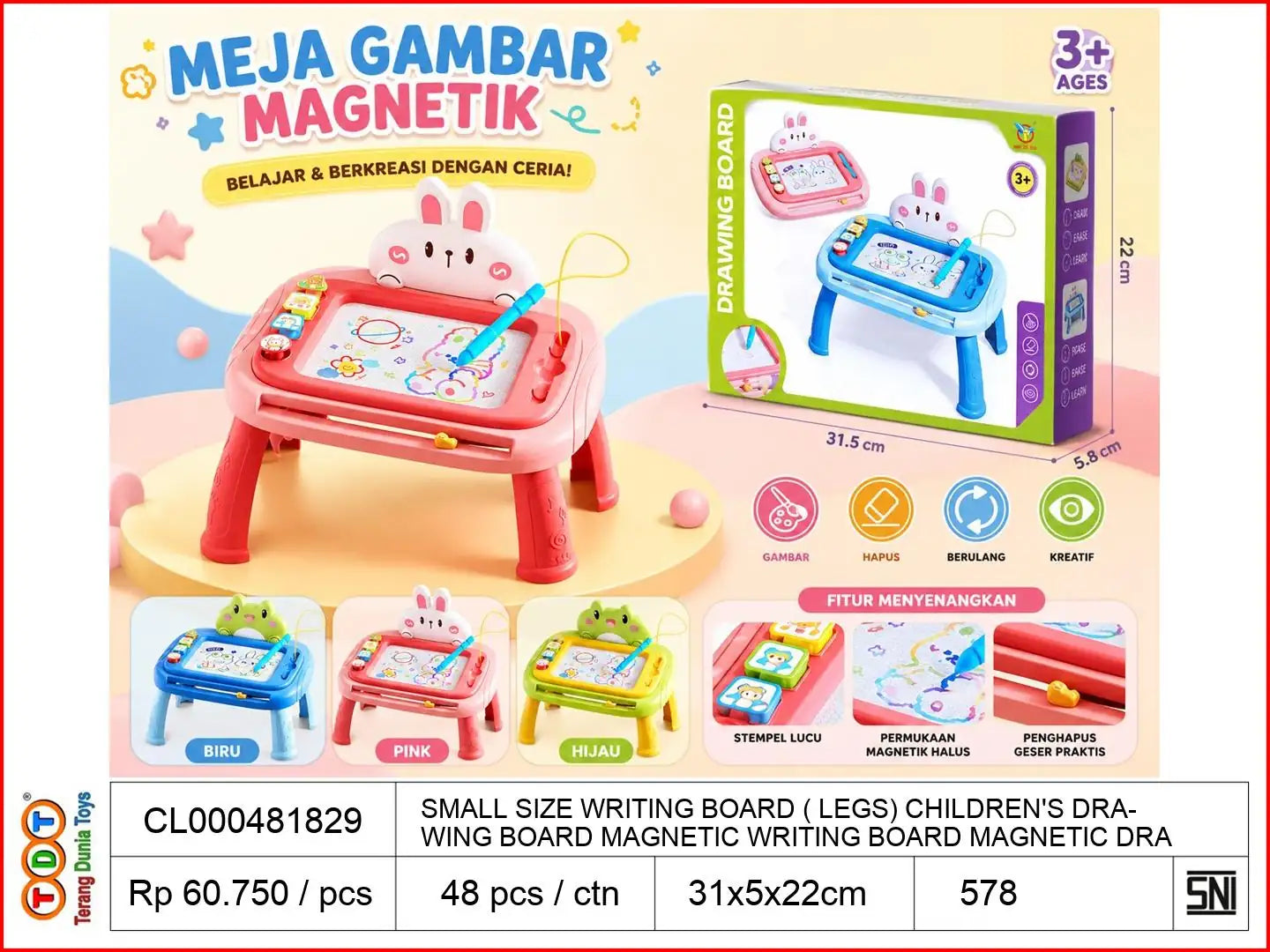 SMALL SIZE WRITING BOARD (WITH LEGS) CHILDREN'S DRAWING BOARD MAGNETIC WRITING BOARD MAGNETIC DRAWING BOARD HANDWRITING BOARD MAGNETIC DRAWING BOARD