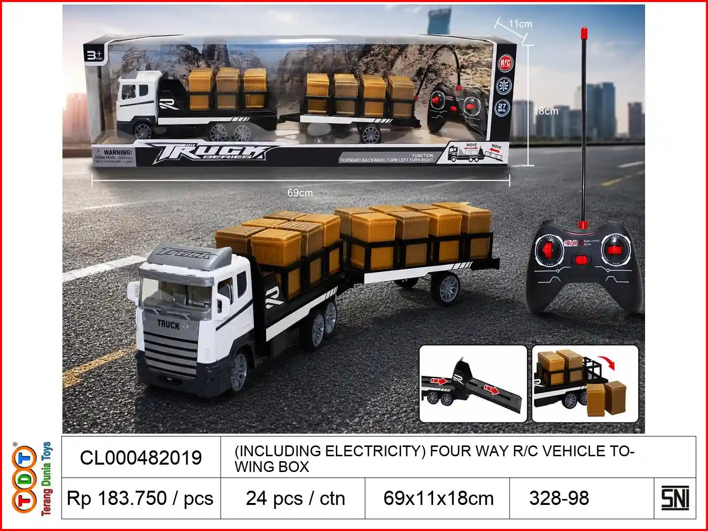 (INCLUDING ELECTRICITY) FOUR WAY REMOTE CONTROL VEHICLE TOWING BOX