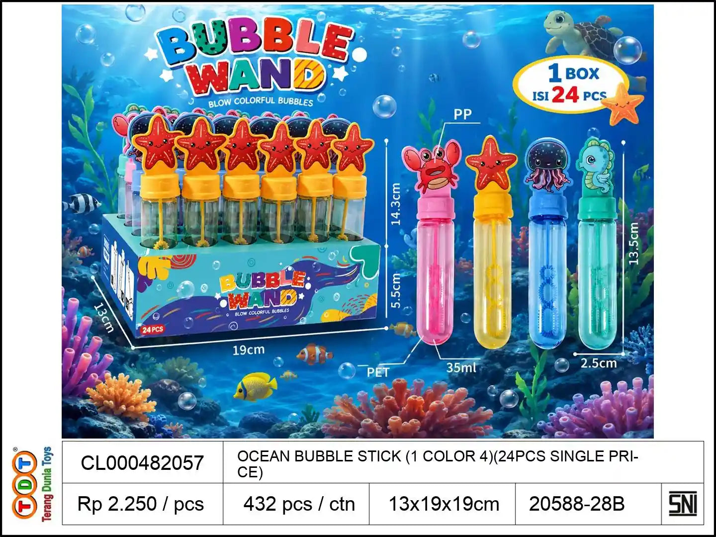 OCEAN BUBBLE STICK (1 COLOR 4)(24PCS SINGLE PRICE)