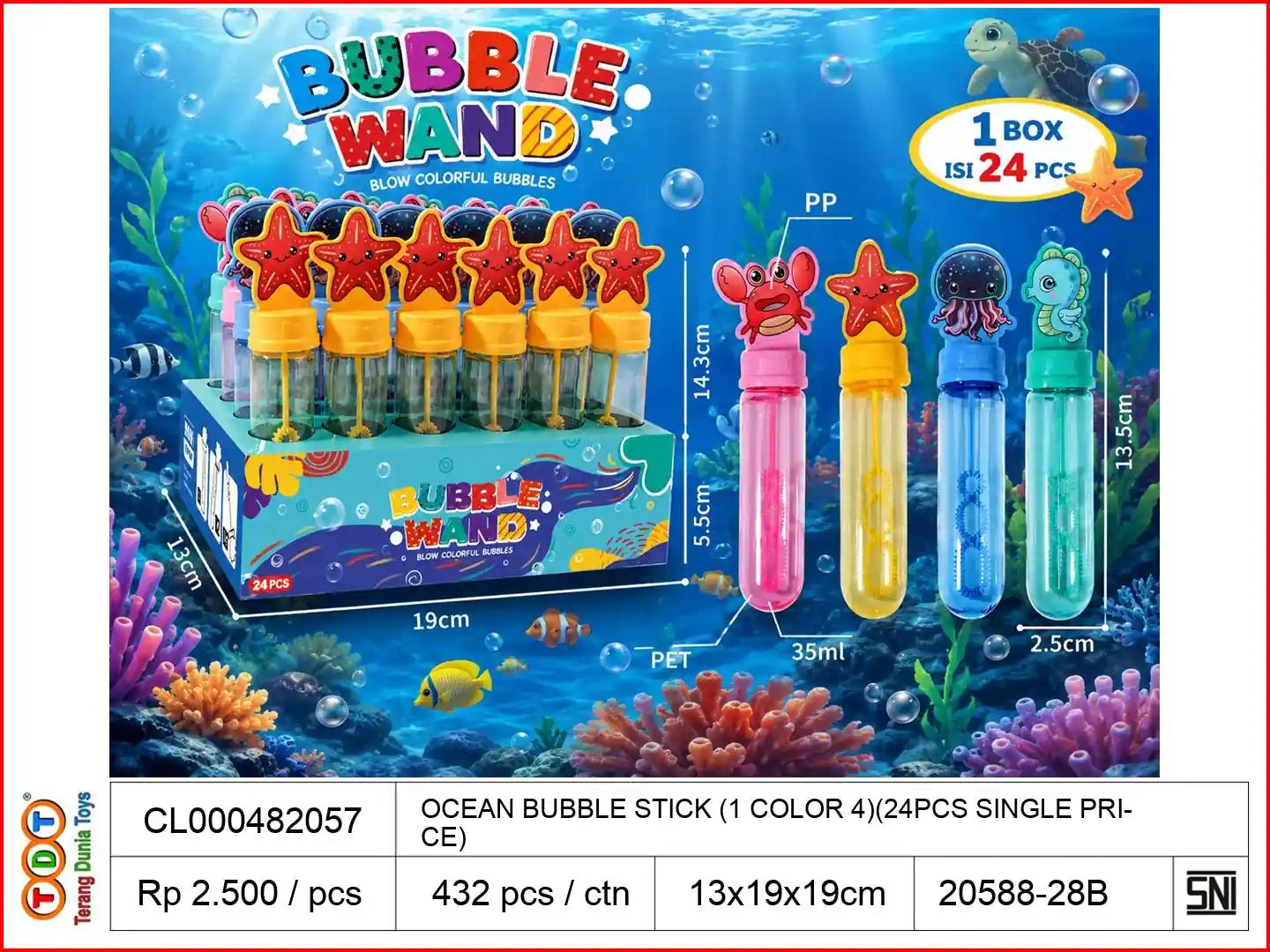 OCEAN BUBBLE STICK (1 COLOR 4)(24PCS SINGLE PRICE)