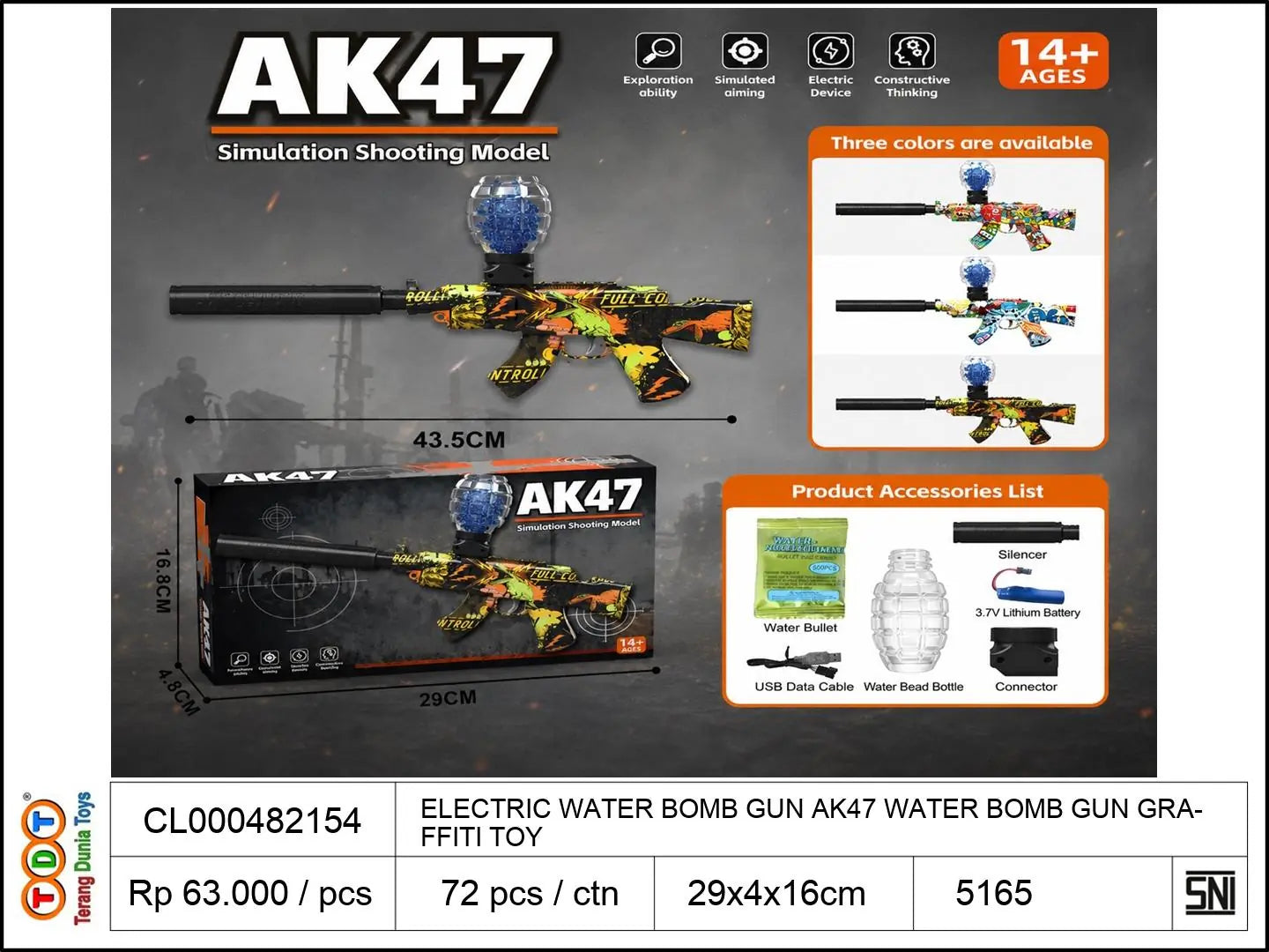ELECTRIC WATER BOMB GUN AK47 WATER BOMB GUN GRAFFITI TOY