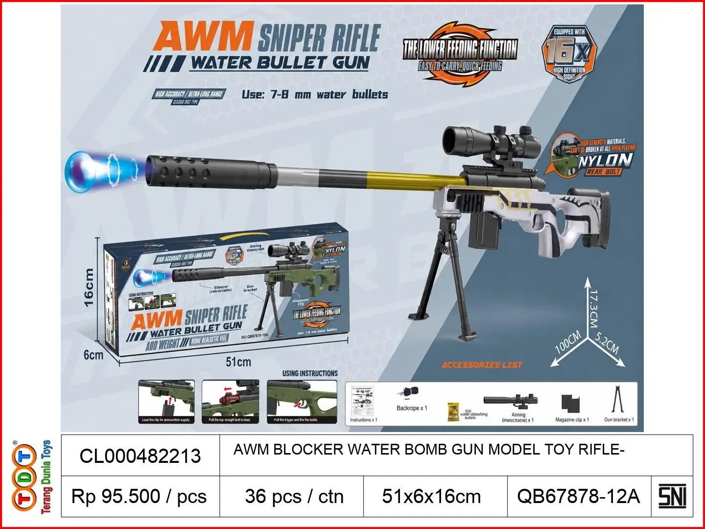 AWM BLOCKER WATER BOMB GUN MODEL TOY RIFLE