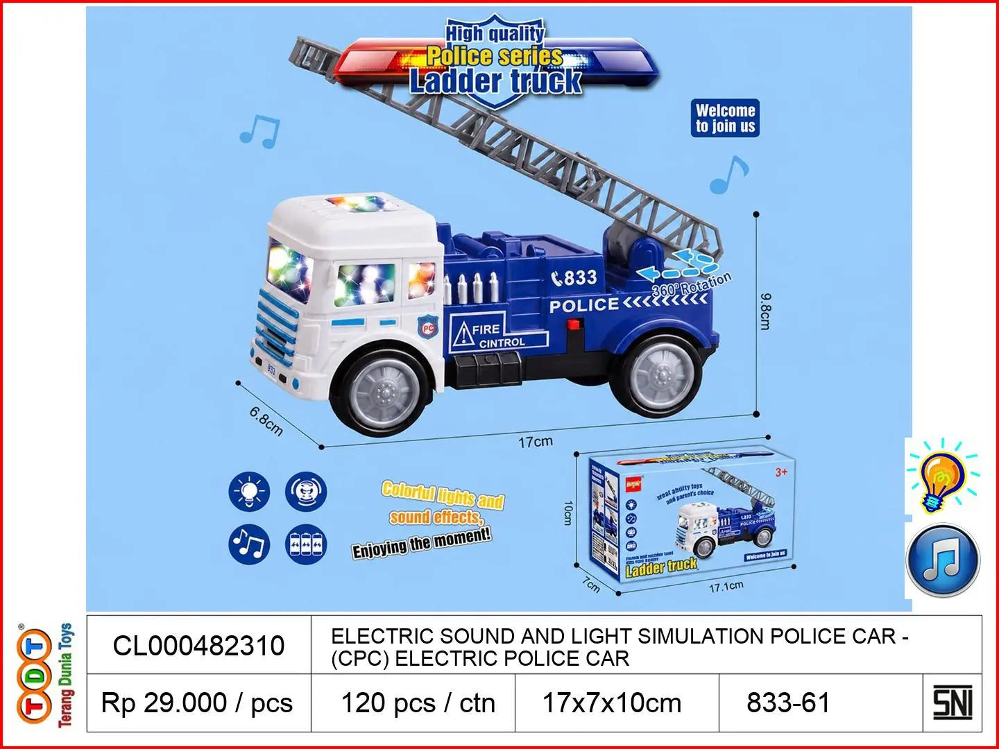 ELECTRIC SOUND AND LIGHT SIMULATION POLICE CAR (CPC) ELECTRIC POLICE CAR