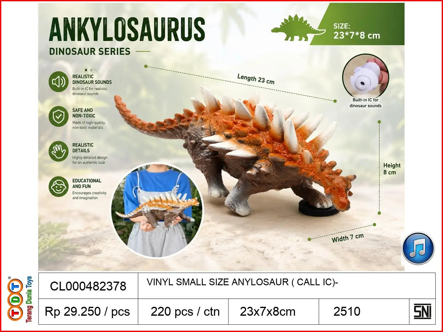 VINYL SMALL SIZE ANYLOSAUR (WITH CALL IC)