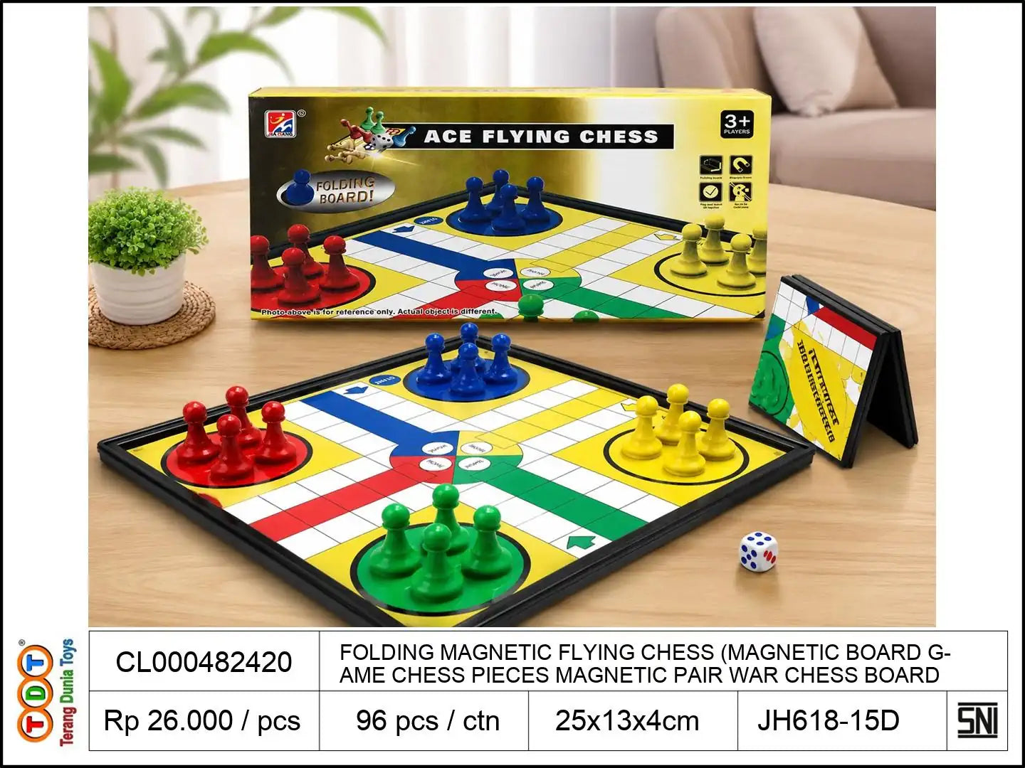 FOLDING MAGNETIC FLYING CHESS (MAGNETIC BOARD GAME CHESS PIECES MAGNETIC PAIR WAR CHESS BOARD GAME TABLE GAME EDUCATIONAL TOYS)