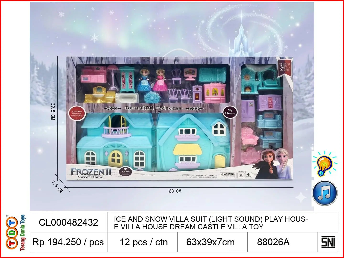 ICE AND SNOW VILLA SUIT (LIGHT SOUND) PLAY HOUSE VILLA HOUSE DREAM CASTLE VILLA TOY