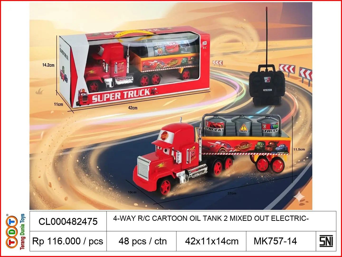 4-WAY REMOTE CONTROL CARTOON OIL TANK 2 MIXED WITHOUT ELECTRIC