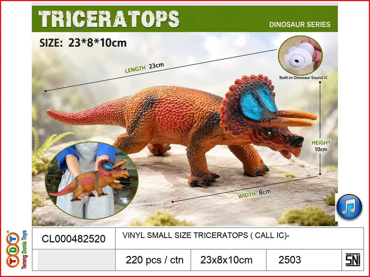 VINYL SMALL SIZE TRICERATOPS (WITH CALL IC)

TAGS : FIGUR HEWAN BINATANG DINOSAURUS DINO JURASSIC FOSIL NAGA FIGUR FIGURE MINIATUR PAJANGAN PATUNG KOLEKSI EDUKASI