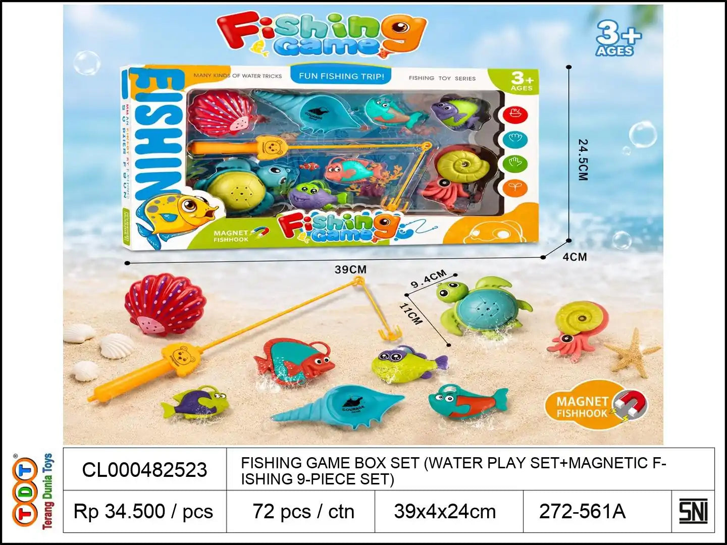 FISHING GAME BOX SET (WATER PLAY SET+MAGNETIC FISHING 9-PIECE SET)