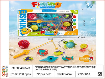 FISHING GAME BOX SET (WATER PLAY SET+MAGNETIC FISHING 9-PIECE SET)