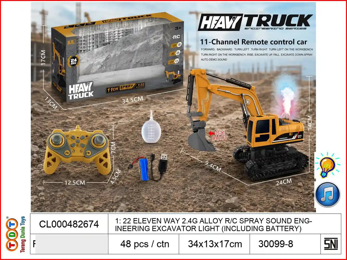 1: 22 ELEVEN WAY 2.4G ALLOY REMOTE CONTROL SPRAY SOUND ENGINEERING EXCAVATOR WITH LIGHT (INCLUDING BATTERY)

TAGS : RC RC REMOTE CONTROL TRUCK TRUK CRANE EXCAVATOR TAMBANG ALAT BERAT BULL DOZER KONSTRUKSI CONSTRUCTION
