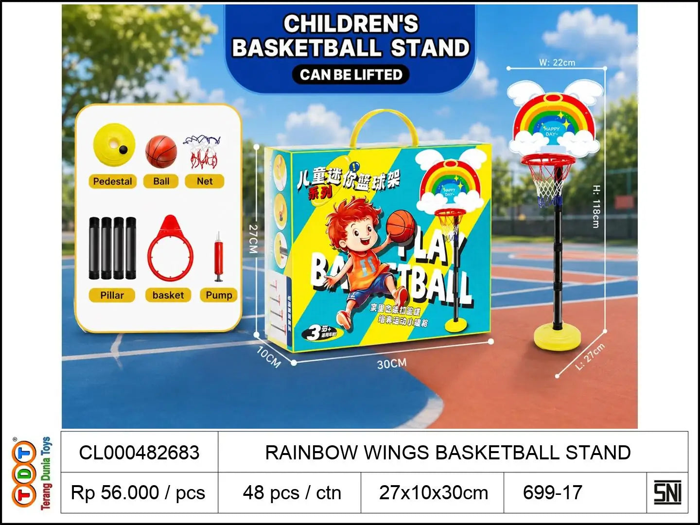 RAINBOW WINGS BASKETBALL STAND