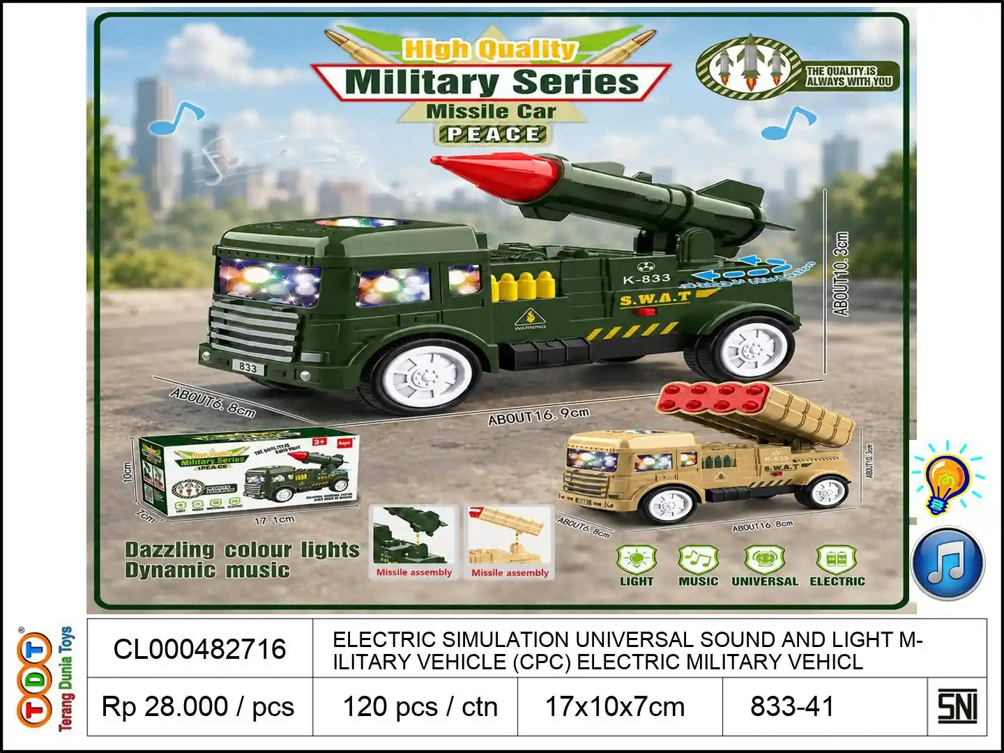 ELECTRIC SIMULATION UNIVERSAL SOUND AND LIGHT MILITARY VEHICLE (CPC) ELECTRIC MILITARY VEHICLE