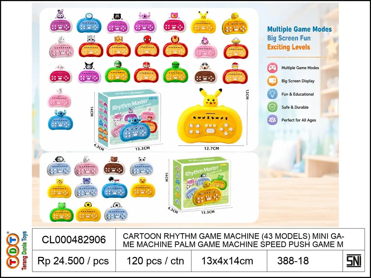 CARTOON RHYTHM GAME MACHINE (43 MODELS) MINI GAME MACHINE PALM GAME MACHINE SPEED PUSH GAME MACHINE TO ENTER THE GAME MACHINE