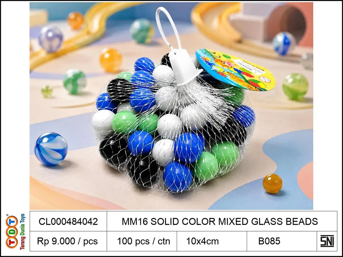 MM16 SOLID COLOR MIXED GLASS BEADS