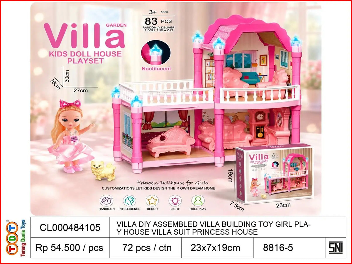 VILLA DIY ASSEMBLED VILLA BUILDING TOY GIRL PLAY HOUSE VILLA SUIT PRINCESS HOUSE