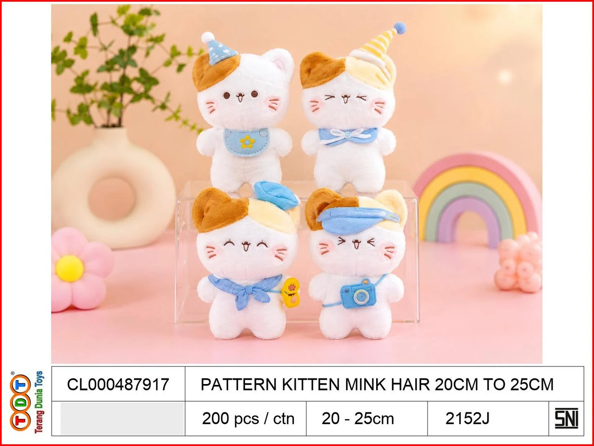PATTERN KITTEN MINK HAIR 20CM TO25CM

TAGS : BONEKA DOLL PLUSH PLUSHIE BANTAL KARAKTER FIGUR