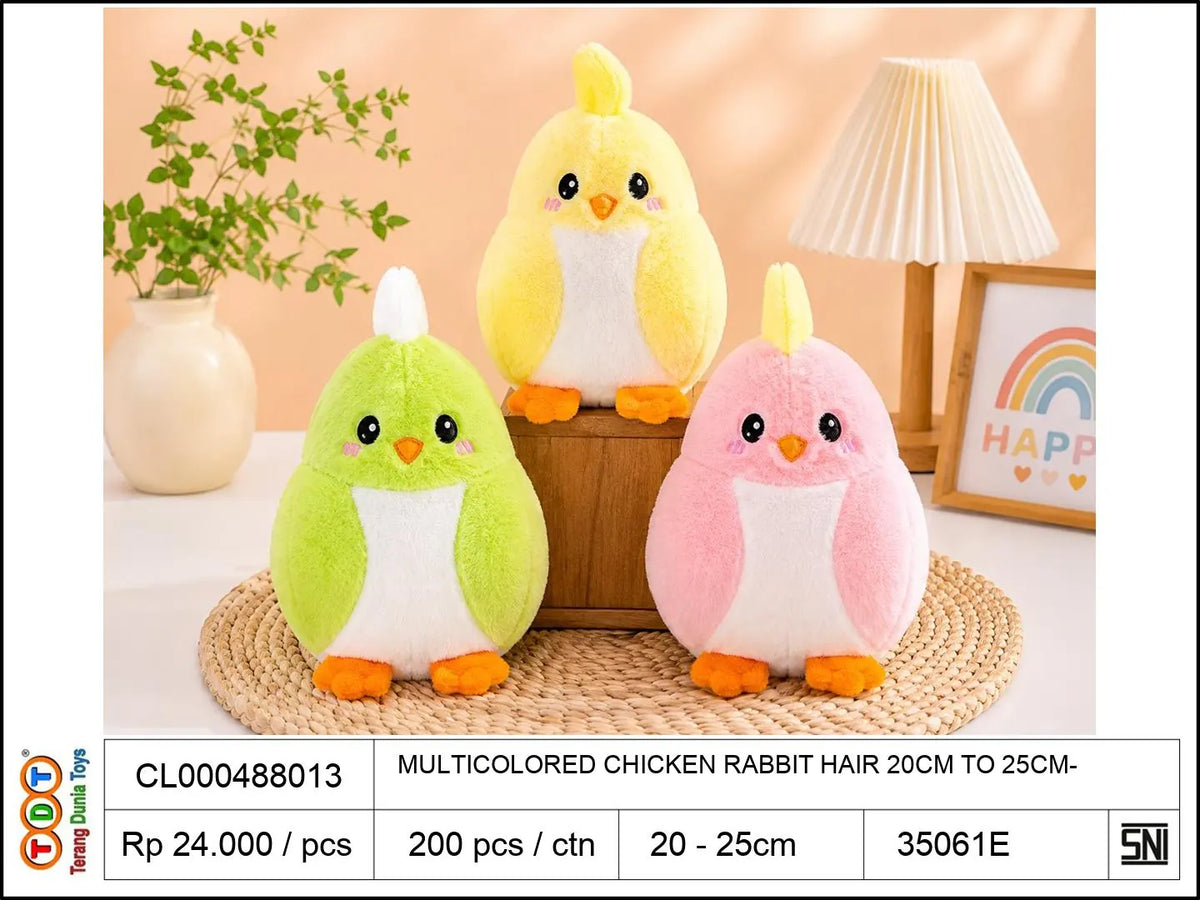 MULTICOLORED CHICKEN RABBIT HAIR 20CM TO25CM