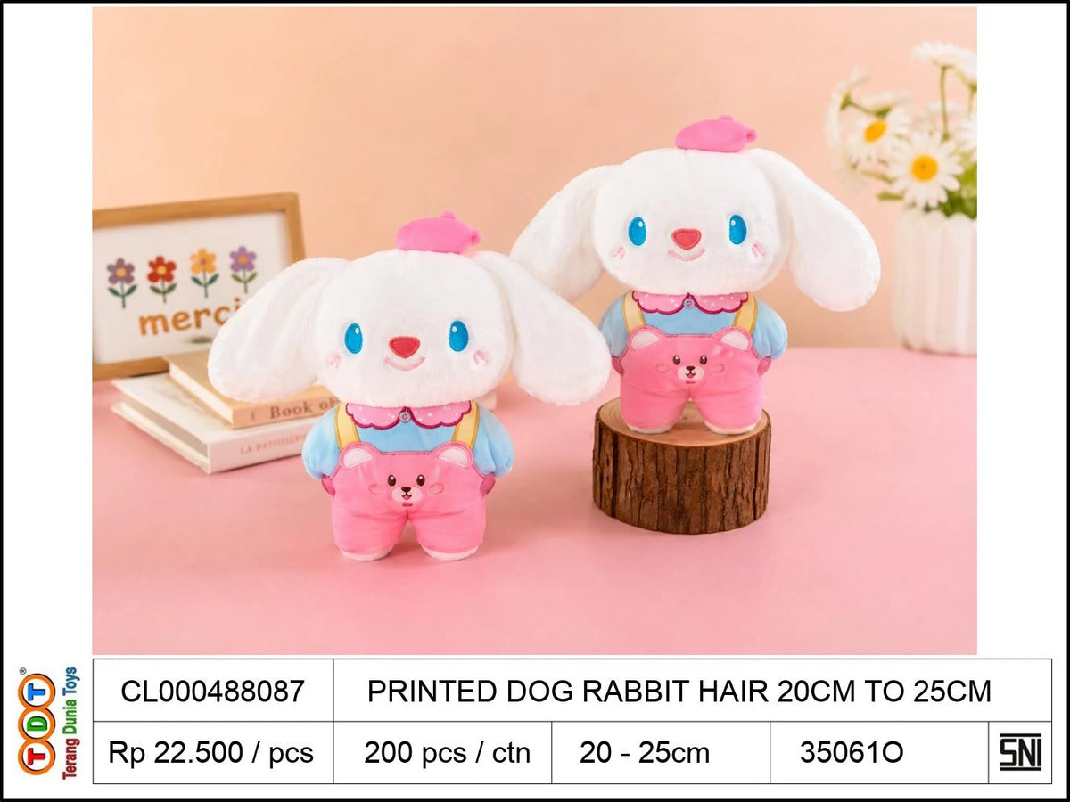 PRINTED DOG RABBIT HAIR 20CM TO25CM