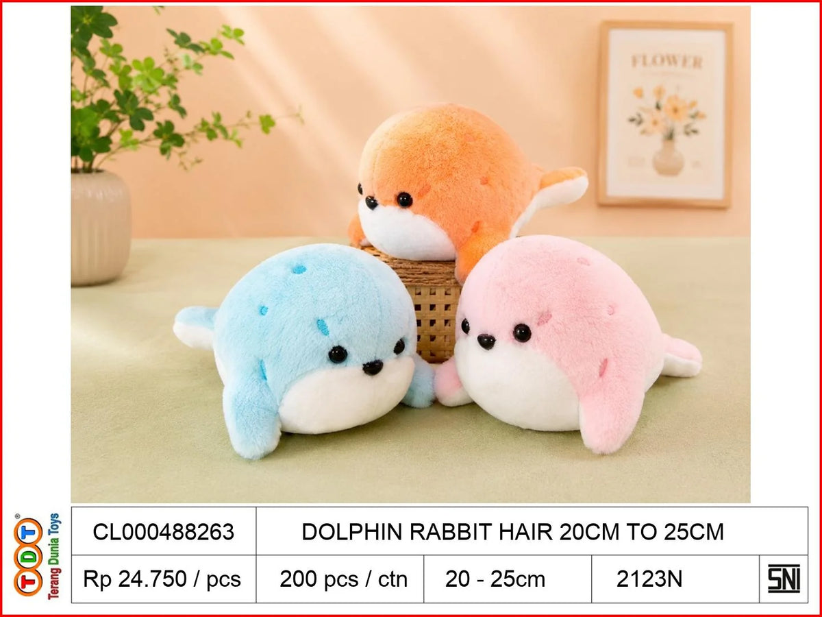DOLPHIN RABBIT HAIR 20CM TO25CM
