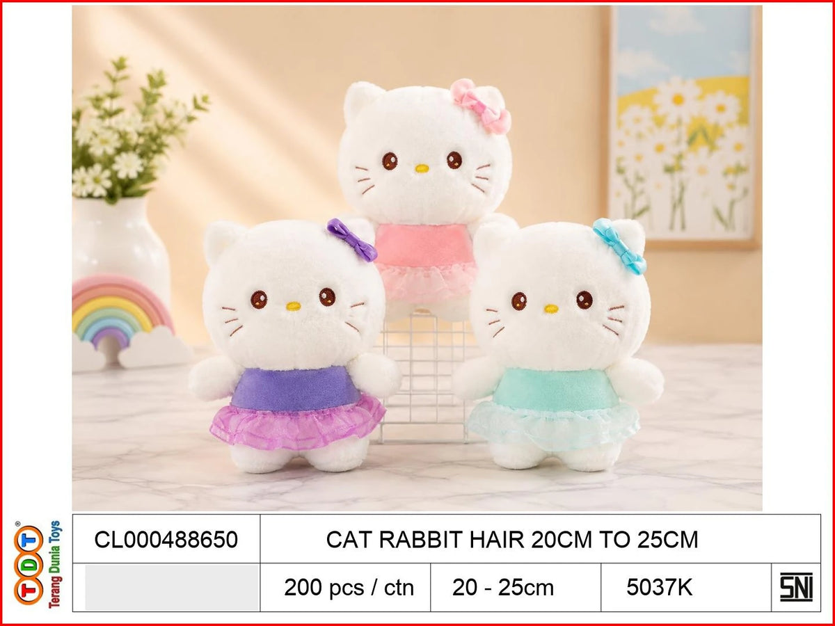 CAT RABBIT HAIR 20CM TO25CM

TAGS : BONEKA DOLL PLUSH PLUSHIE BANTAL KARAKTER FIGUR