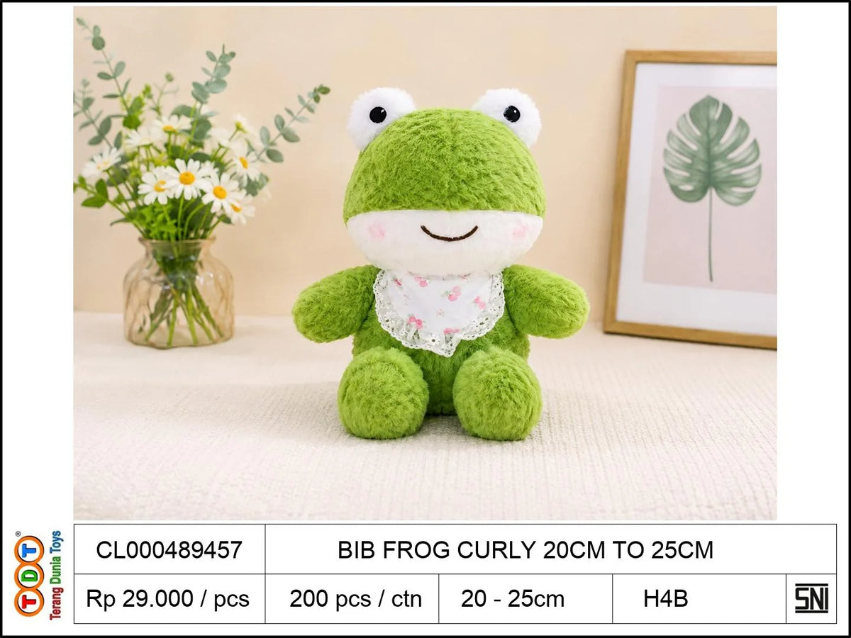 BIB FROG CURLY 20CM TO25CM