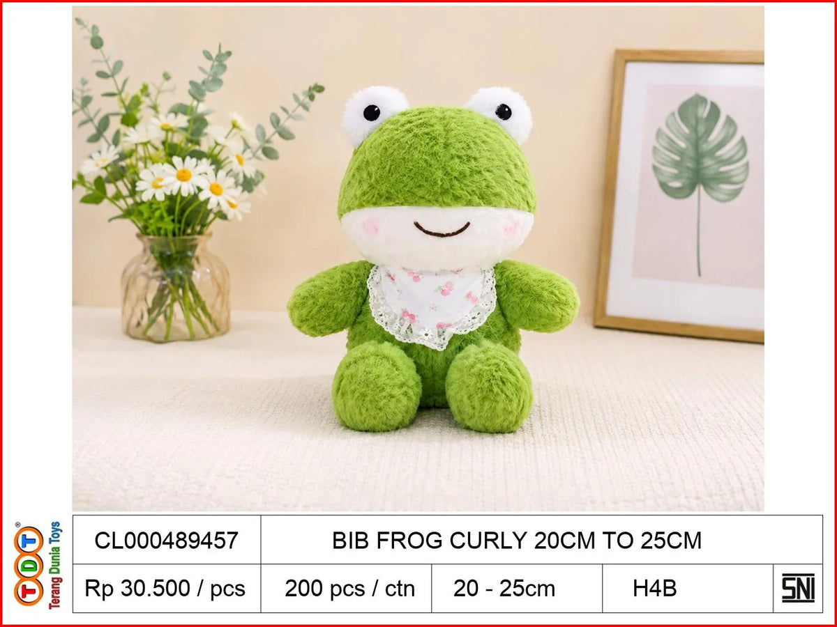 BIB FROG CURLY 20CM TO25CM