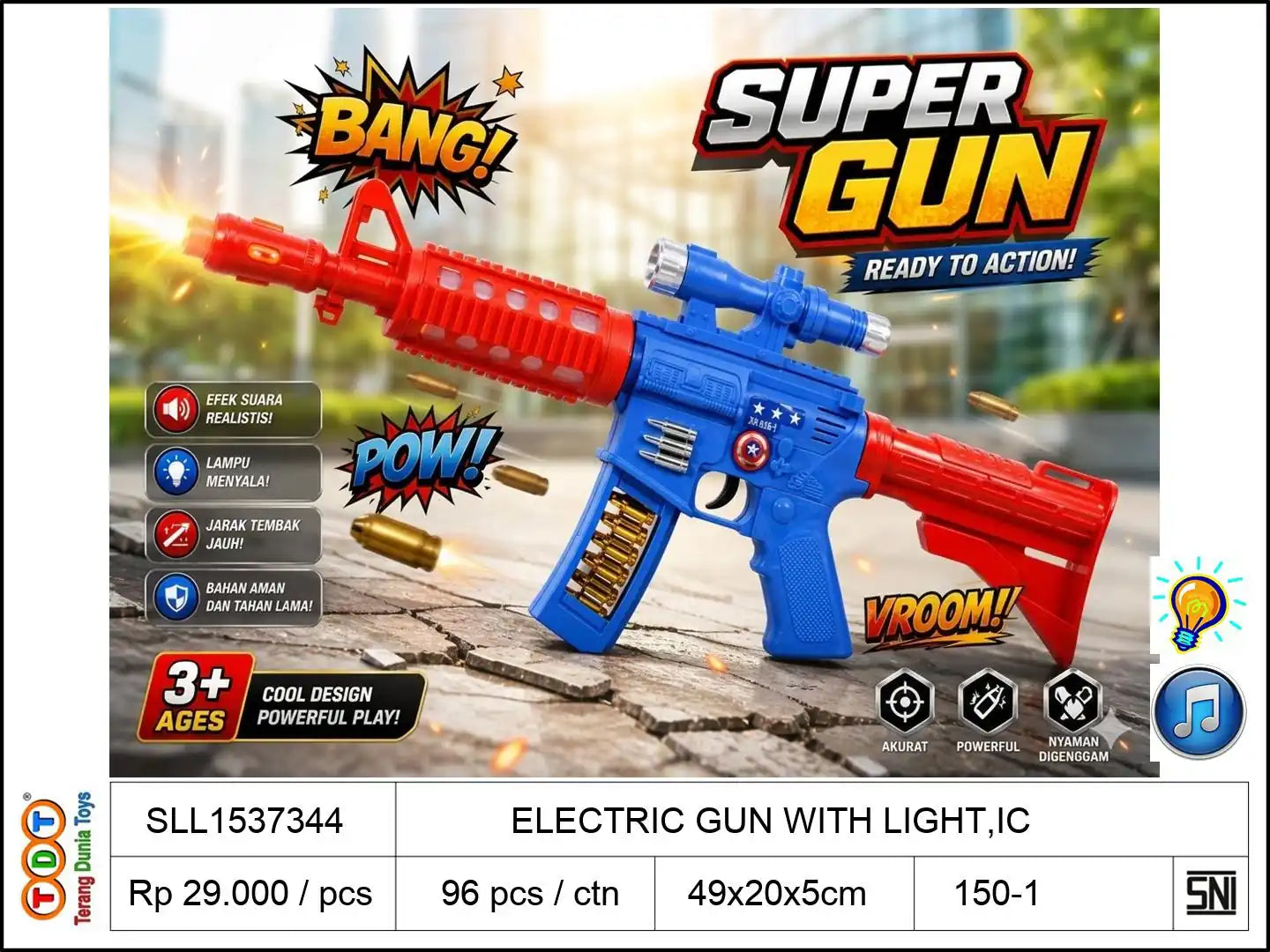 ELECTRIC GUN WITH LIGHT,IC